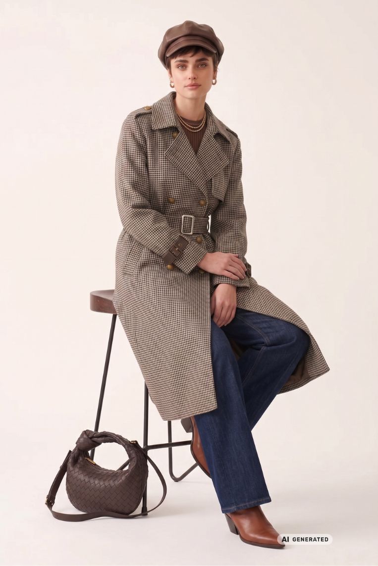 CAPPOTTO DOPPIO PETTO PANNO PIED DE POULE