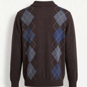 MAGLIA COLLO DERBY ROMBI JACQUARD 10 MAGLIA COLLO DERBY ROMBI JACQUARD - Thumbnail Image 4