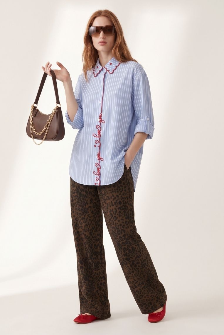 DENIM GAMBA DRITTA ANIMALIER 2 DENIM GAMBA DRITTA ANIMALIER - immagine 2
