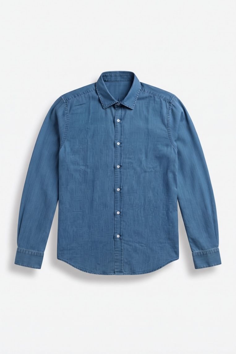 CAMICIA DENIM COLLO FRANCESE 3 CAMICIA DENIM COLLO FRANCESE - immagine 3