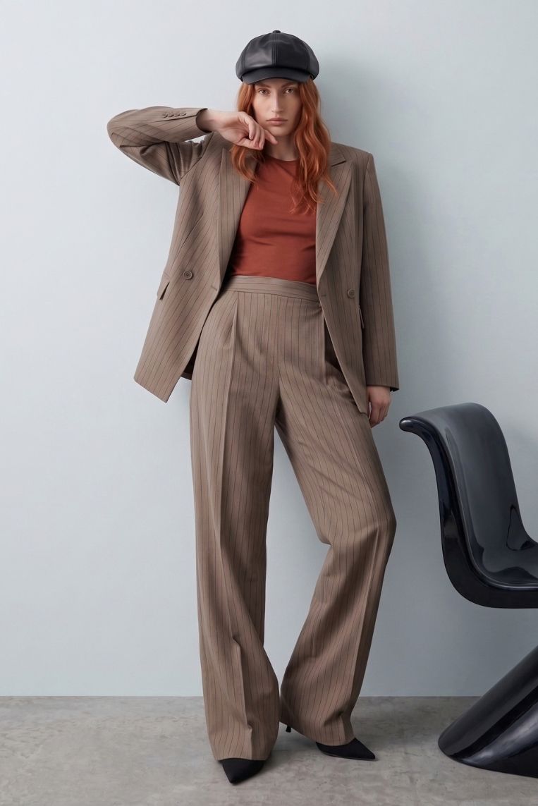 PANTALONE FLUIDO PALAZZO GESSATO - immagine 2