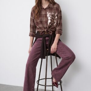 DENIM GAMBA DRITTA BORDEAUX 5 DENIM GAMBA DRITTA BORDEAUX - Thumbnail Image 1