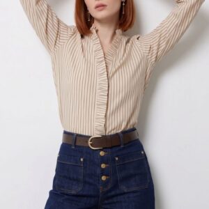 CAMICIA RIGHE DETTAGLIO VOLANT 5 CAMICIA RIGHE DETTAGLIO VOLANT - Thumbnail Image 1
