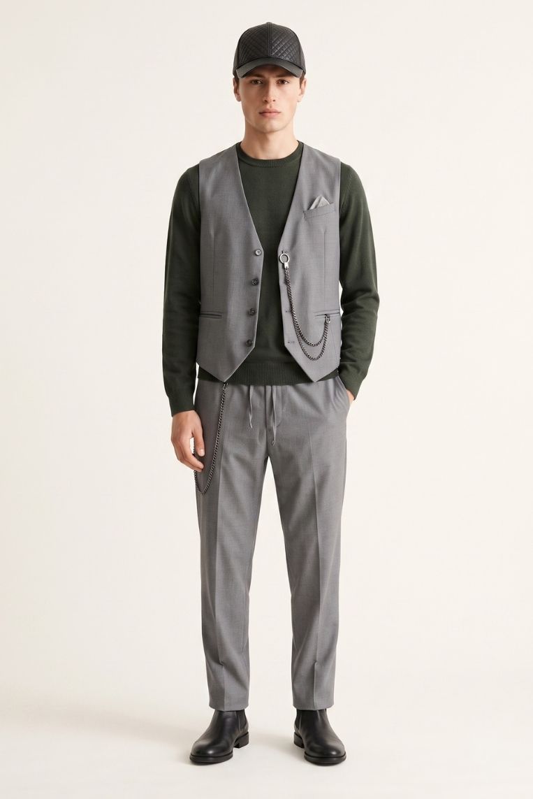 PANTALACCIO FLUIDO CON CATENA 2 PANTALACCIO FLUIDO CON CATENA - immagine 2