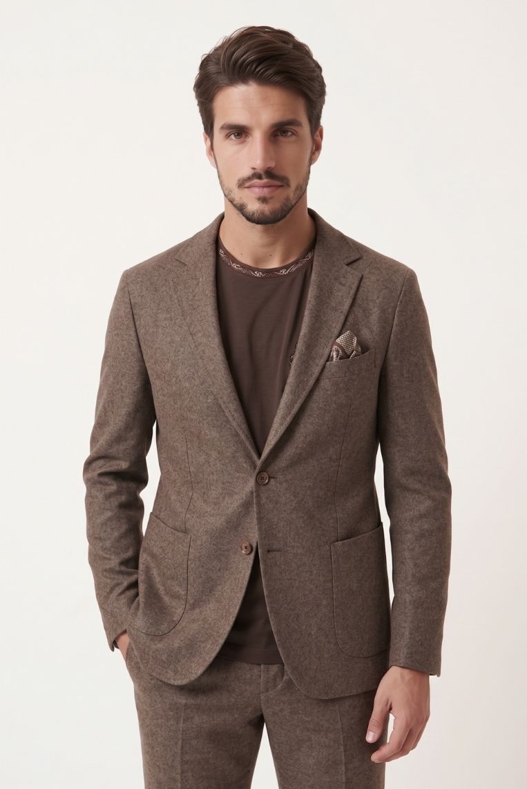 GIACCA TEXTURE MANO CALDA - M, MARRONE