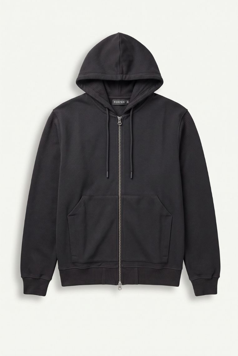 FELPA CAPPUCCIO FULL ZIP PIQUET 3 FELPA CAPPUCCIO FULL ZIP PIQUET - immagine 3