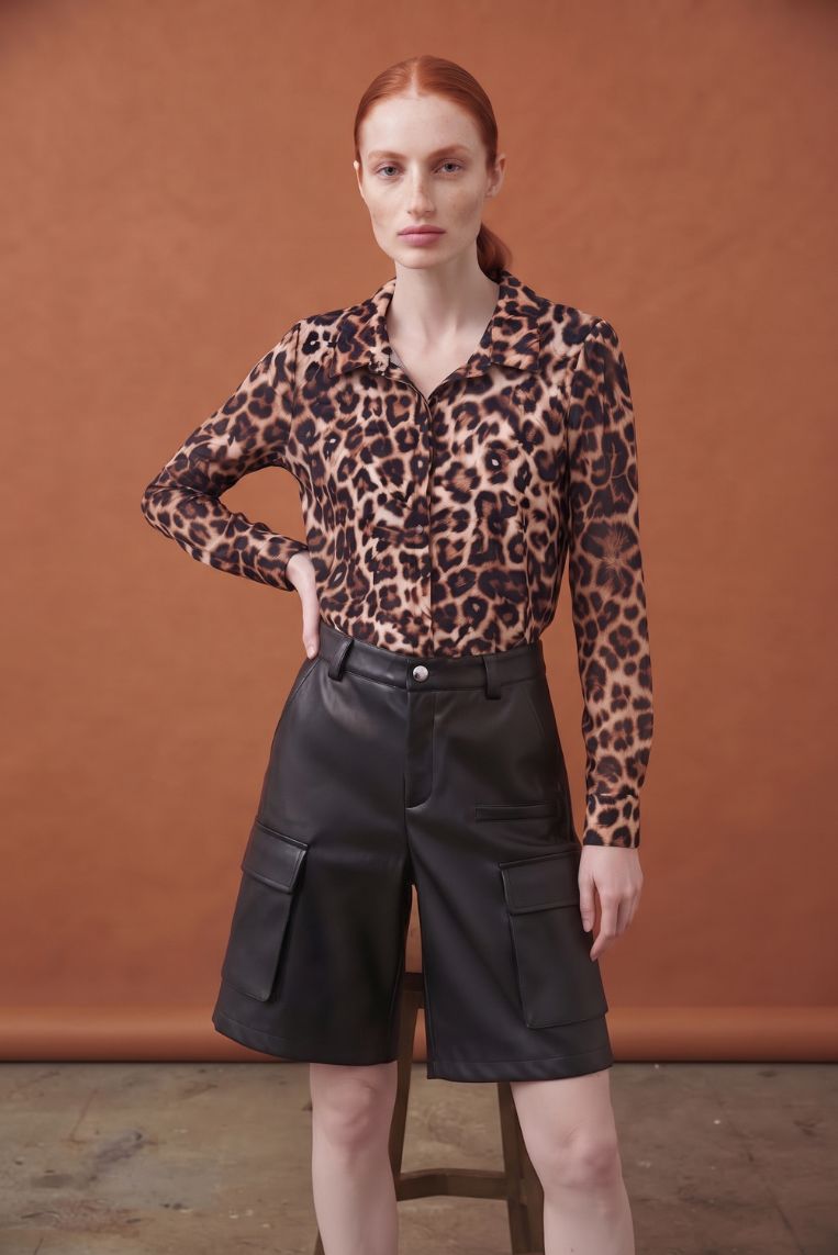 CAMICIA STAMPA ANIMALIER IN GEORGETTE