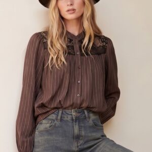 CAMICIA CROPPED RIGA PIZZO 8 CAMICIA CROPPED RIGA PIZZO - Thumbnail Image 2