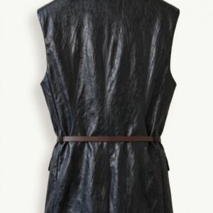GILET ECOPELLE LUNGO CON CINTURA 12 GILET ECOPELLE LUNGO CON CINTURA - Thumbnail Image 6