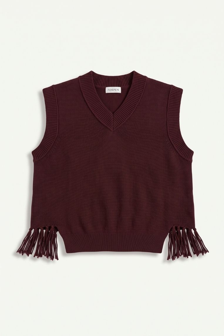 GILET MAGLIA FRANGE VISCOSA 3 GILET MAGLIA FRANGE VISCOSA - immagine 3
