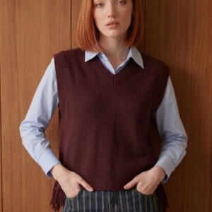 GILET MAGLIA FRANGE VISCOSA 15 GILET MAGLIA FRANGE VISCOSA - Thumbnail Image 2