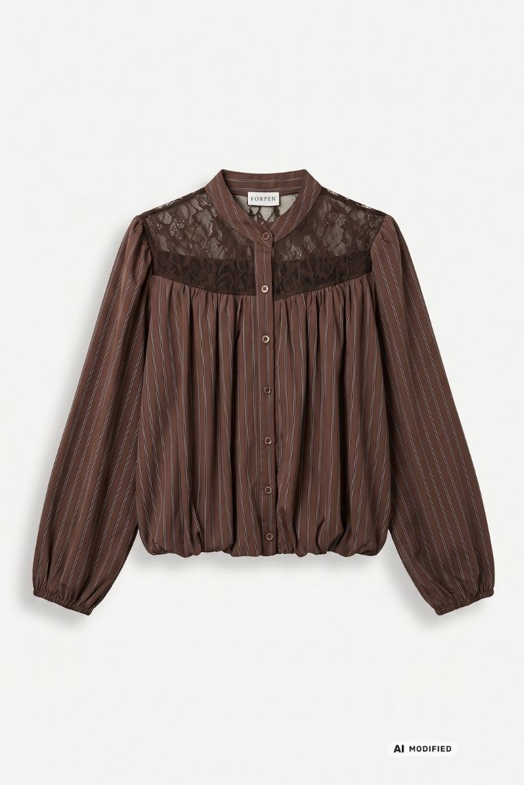 CAMICIA CROPPED RIGA PIZZO 3 CAMICIA CROPPED RIGA PIZZO - immagine 3