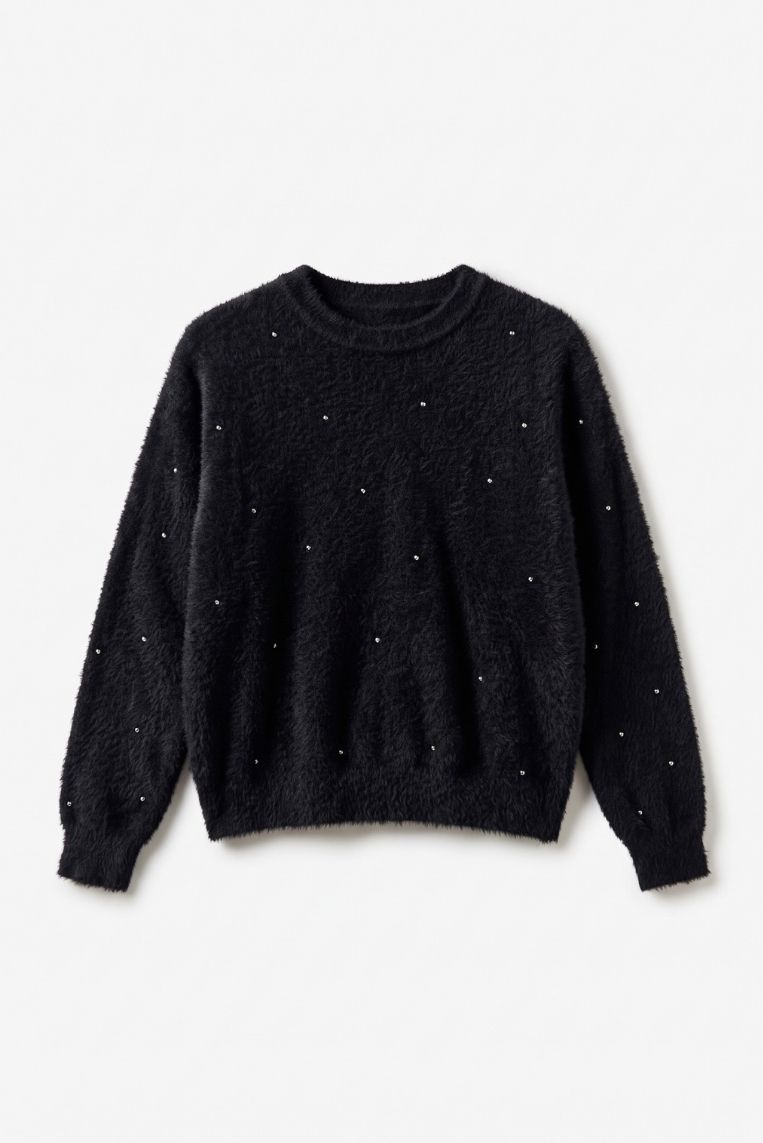 MAGLIA GIRO PELUCHE STRASS 5 MAGLIA GIRO PELUCHE STRASS - immagine 5