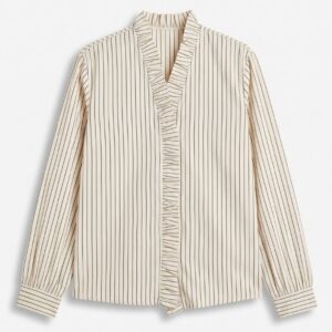 CAMICIA RIGHE DETTAGLIO VOLANT 7 CAMICIA RIGHE DETTAGLIO VOLANT - Thumbnail Image 3