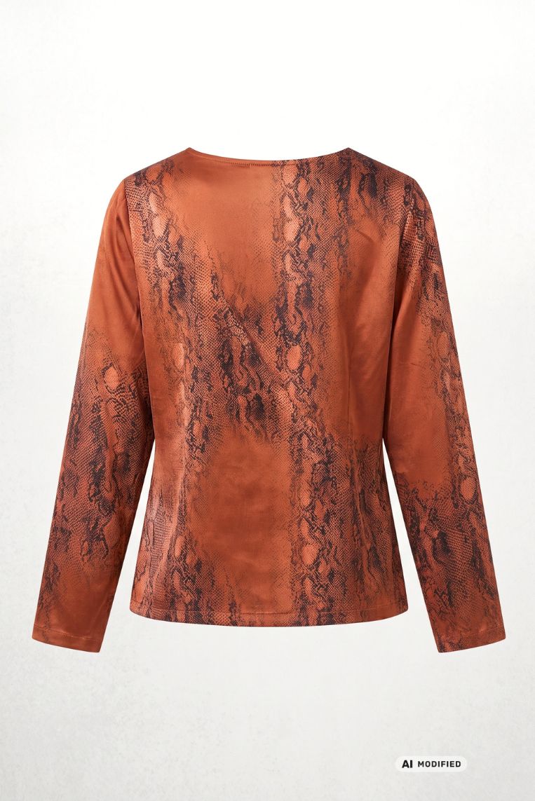 BLUSA SATINATA CON FIOCCO LATERALE PITONE 4 BLUSA SATINATA CON FIOCCO LATERALE PITONE - immagine 4