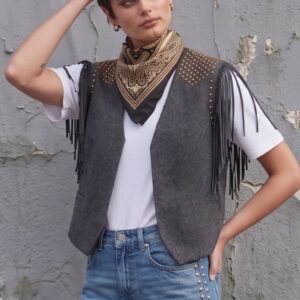 GILET IN MAGLIA E FRANGE 9 GILET IN MAGLIA E FRANGE - Thumbnail Image 2