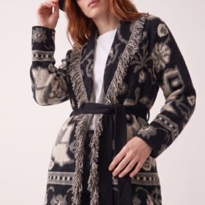 CARDIGAN LUNGO JACQUARD FRANGE 5 CARDIGAN LUNGO JACQUARD FRANGE - Thumbnail Image 1