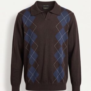 MAGLIA COLLO DERBY ROMBI JACQUARD 9 MAGLIA COLLO DERBY ROMBI JACQUARD - Thumbnail Image 3
