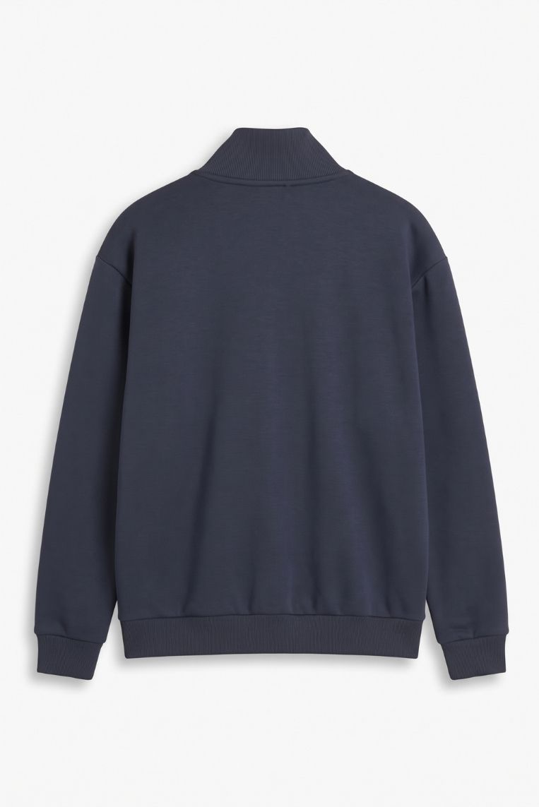 FELPA FULL ZIP MODAL COLLO E POLSINI COSTINA 4 FELPA FULL ZIP MODAL COLLO E POLSINI COSTINA - immagine 4