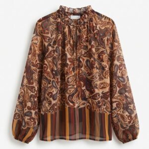 BLUSA COLLO ARRICCIO STAMPA CACHEMIRE 7 BLUSA COLLO ARRICCIO STAMPA CACHEMIRE - Thumbnail Image 3