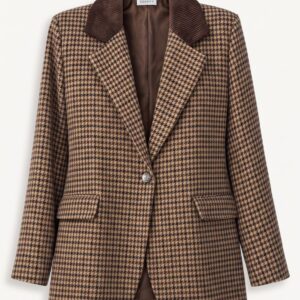 GIACCA MICRO CHECK COLLO VELLUTO 7 GIACCA MICRO CHECK COLLO VELLUTO - Thumbnail Image 3