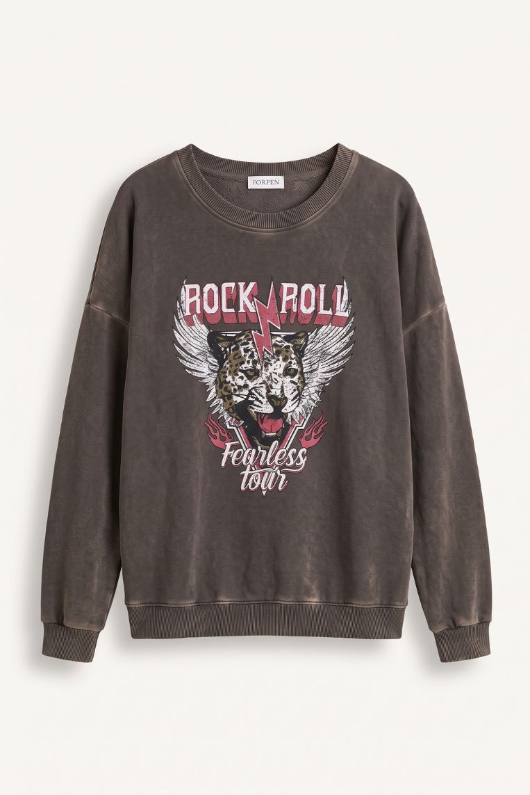 FELPA STAMPA TIGRE ROCK 3 FELPA STAMPA TIGRE ROCK - immagine 3