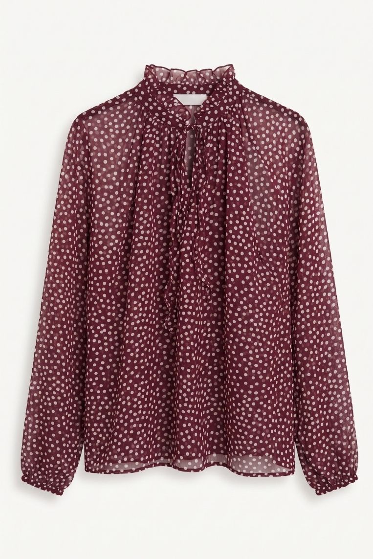 BLUSA POIS BORDEAUX 3 BLUSA POIS BORDEAUX - immagine 3