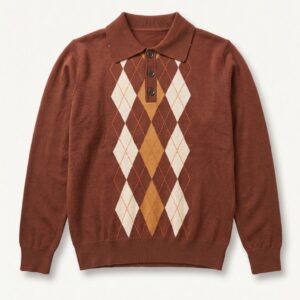 MAGLIA POLO JACQUARD ROMBI VISCOSA 17 MAGLIA POLO JACQUARD ROMBI VISCOSA - Thumbnail Image 5