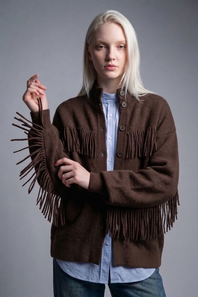 CARDIGAN FRANGE VISCOSA