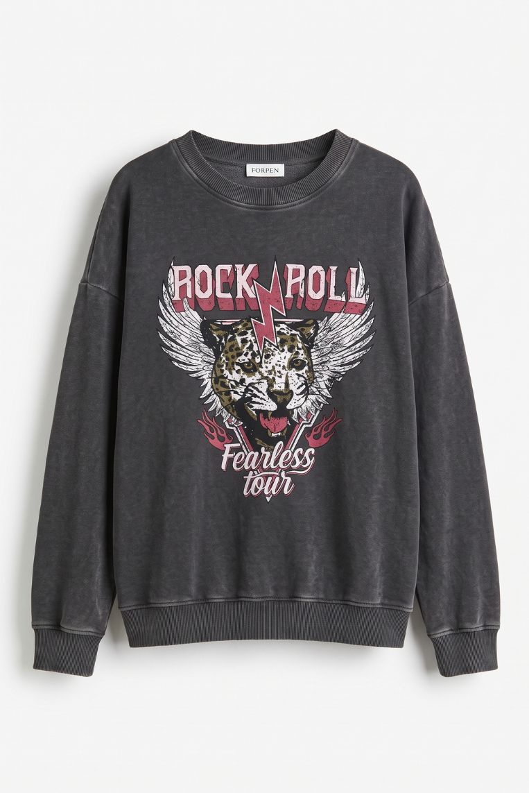 FELPA STAMPA TIGRE ROCK 9 FELPA STAMPA TIGRE ROCK - immagine 9