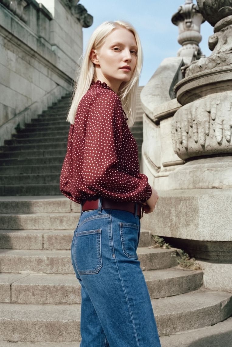 BLUSA POIS BORDEAUX