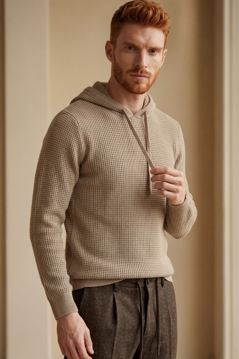 MAGLIA CON CAPPUCCIO E TRAMA - immagine 8