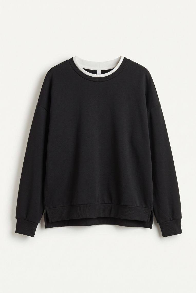 FELPA GIRO MODAL EFFETTO T-SHIRT 5 FELPA GIRO MODAL EFFETTO T-SHIRT - immagine 5