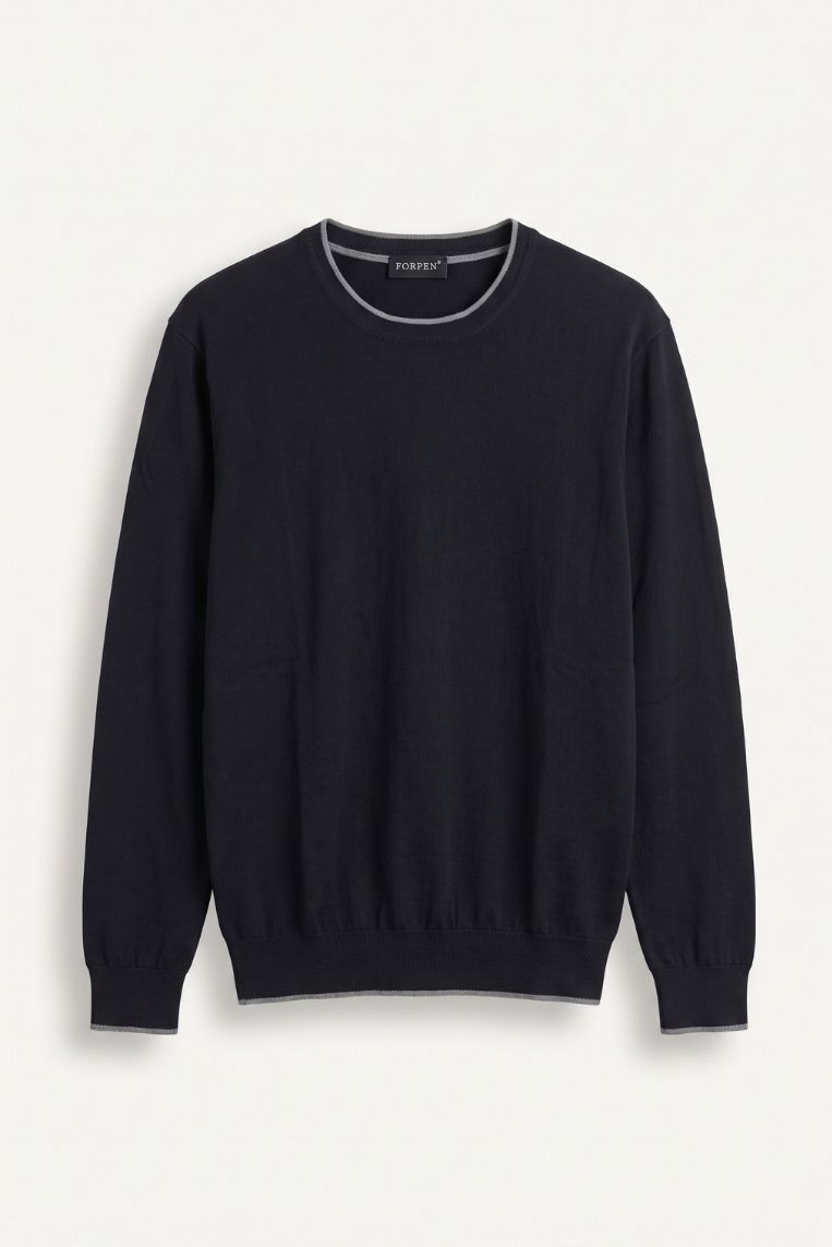 MAGLIA CON DETTAGLI A CONTRASTO E TOPPE 3 MAGLIA CON DETTAGLI A CONTRASTO E TOPPE - immagine 3