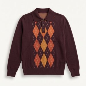 MAGLIA POLO JACQUARD ROMBI VISCOSA 21 MAGLIA POLO JACQUARD ROMBI VISCOSA - Thumbnail Image 9