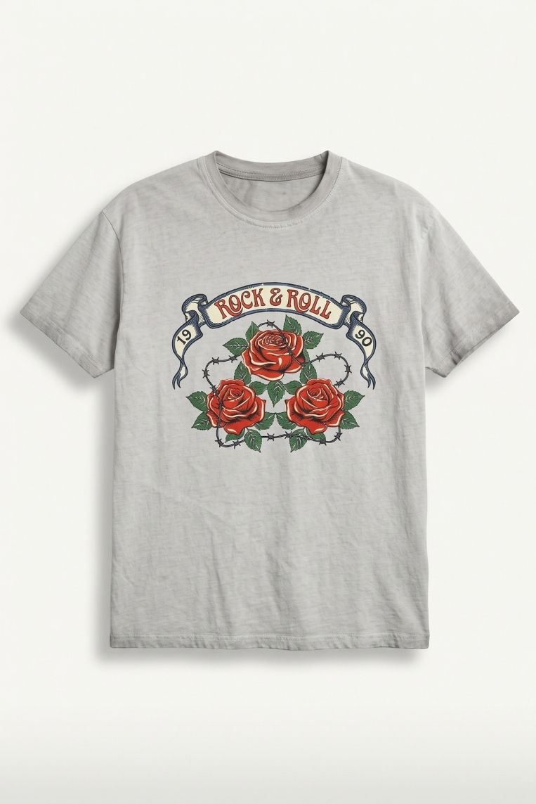 T-SHIRT GIRO STAMPA ROSE 2 T-SHIRT GIRO STAMPA ROSE - immagine 2