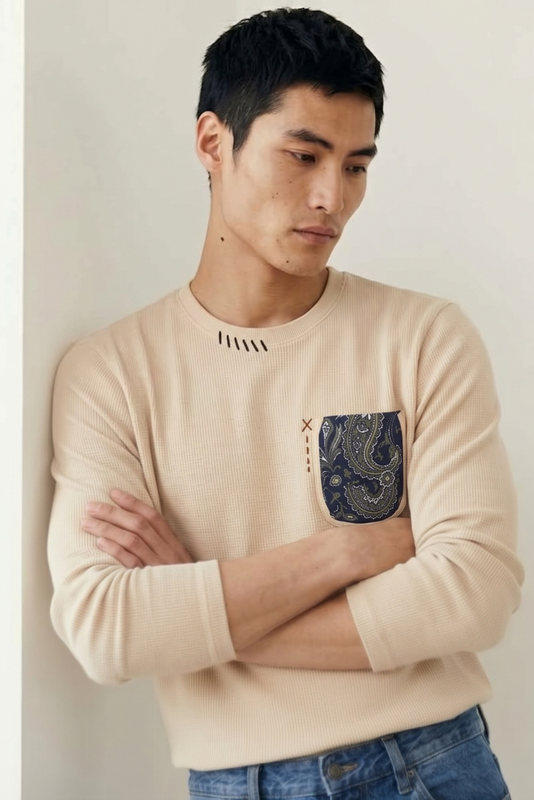 T-SHIRT GIROCOLLO TASCHINO TOPPA - S, BEIGE