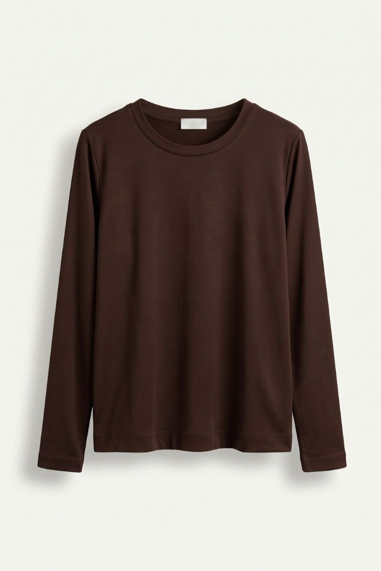 T-SHIRT MANICA LUNGA SATINATA VISCOSA 4 T-SHIRT MANICA LUNGA SATINATA VISCOSA - immagine 4