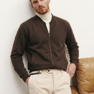 BOMBER FELPA FULL ZIP STONE WASHED 6 BOMBER FELPA FULL ZIP STONE WASHED - Thumbnail Image 2