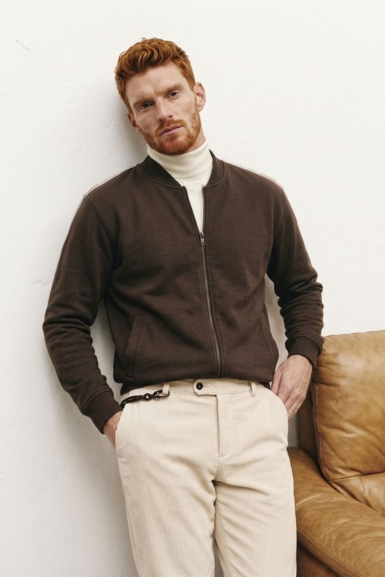 BOMBER FELPA FULL ZIP STONE WASHED 2 BOMBER FELPA FULL ZIP STONE WASHED - immagine 2