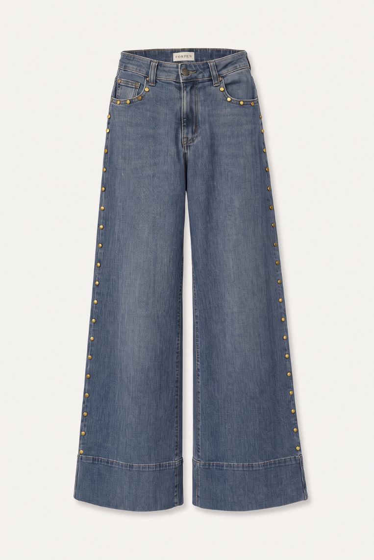 DENIM PALAZZO BORCHIE 3 DENIM PALAZZO BORCHIE - immagine 3