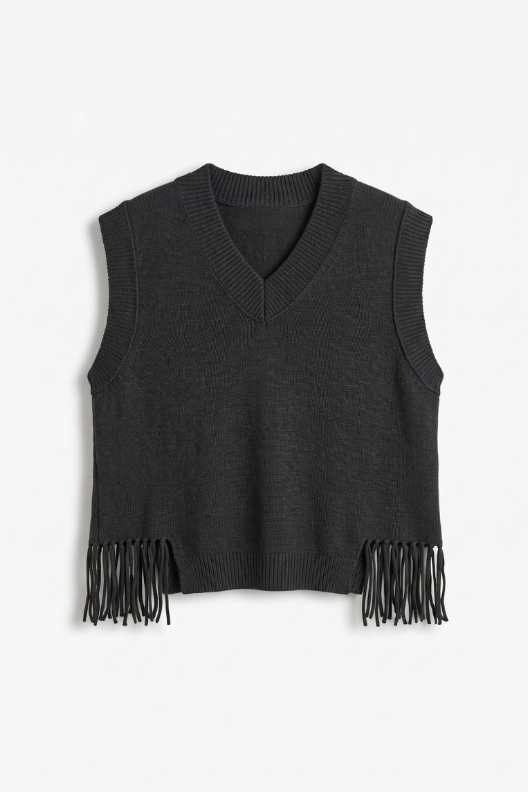 GILET MAGLIA FRANGE VISCOSA 12 GILET MAGLIA FRANGE VISCOSA - immagine 12