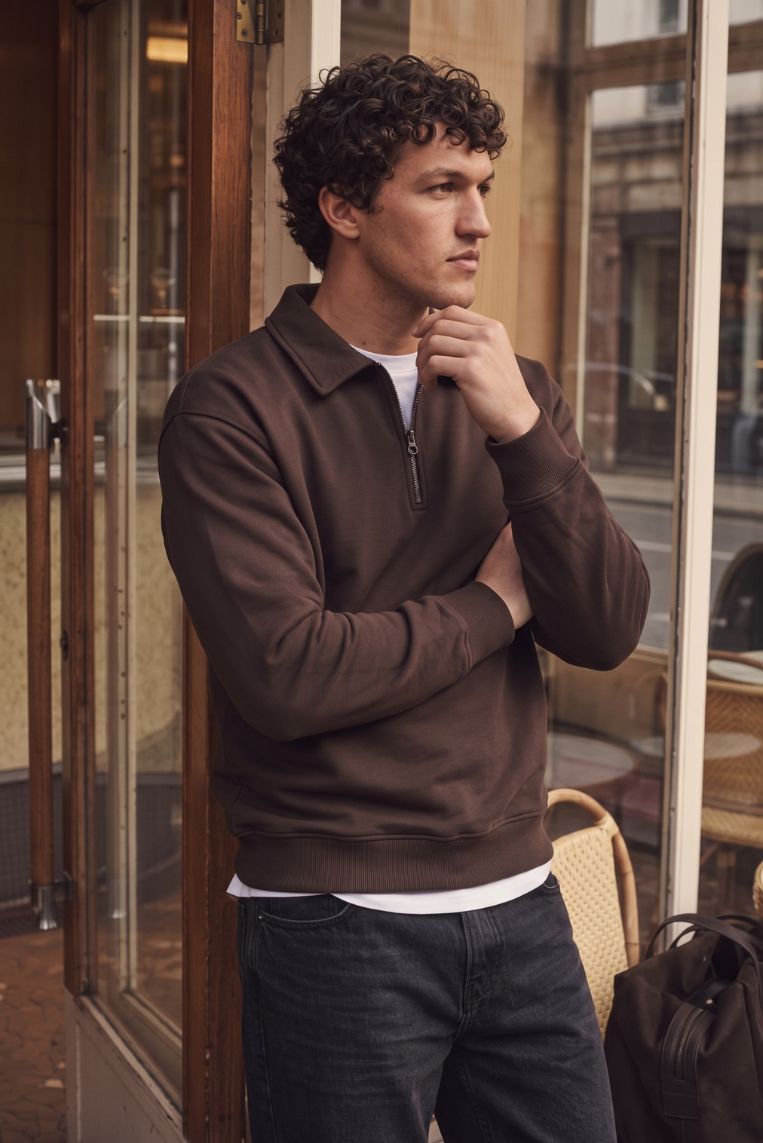 FELPA YALE MEZZA ZIP - immagine 2