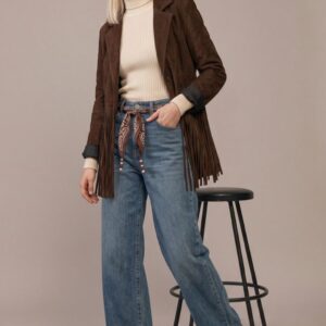 DENIM GAMBA DRITTA CON FOULARD 6 DENIM GAMBA DRITTA CON FOULARD - Thumbnail Image 2