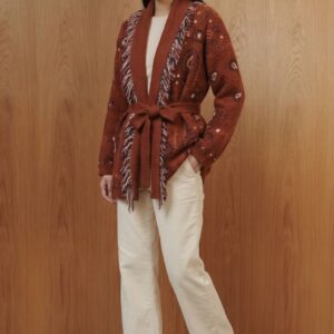 CARDIGAN LUNGO FRANGE COCCIO 7 CARDIGAN LUNGO FRANGE COCCIO - Thumbnail Image 2