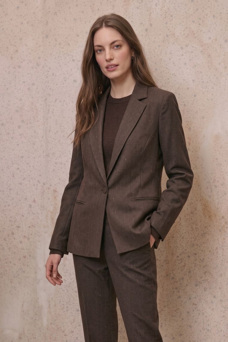 GIACCA SLIM GESSATO LUREX