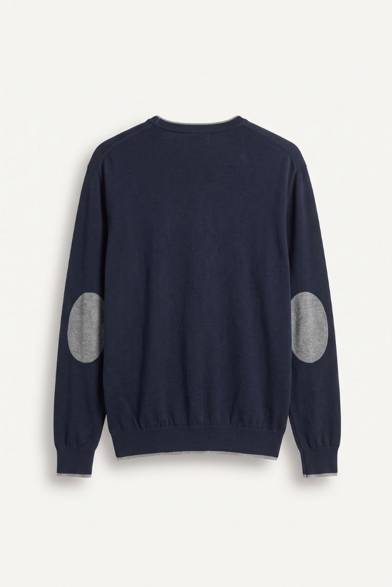 MAGLIA CON DETTAGLI A CONTRASTO E TOPPE 6 MAGLIA CON DETTAGLI A CONTRASTO E TOPPE - immagine 6