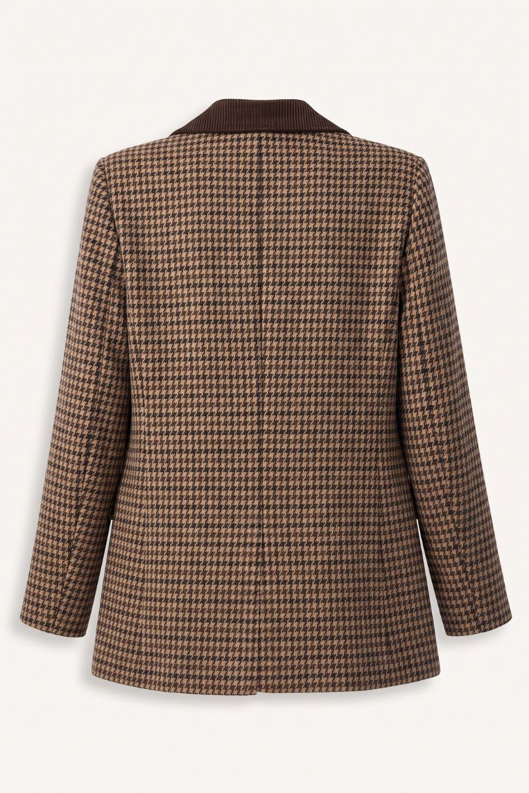 GIACCA MICRO CHECK COLLO VELLUTO - immagine 4