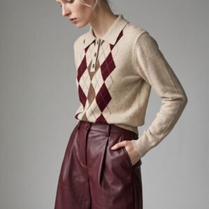 MAGLIA POLO JACQUARD ROMBI VISCOSA 13 MAGLIA POLO JACQUARD ROMBI VISCOSA - Thumbnail Image 1