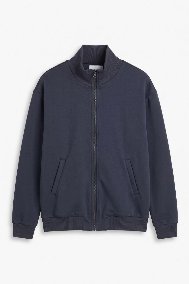 FELPA FULL ZIP MODAL COLLO E POLSINI COSTINA 3 FELPA FULL ZIP MODAL COLLO E POLSINI COSTINA - immagine 3
